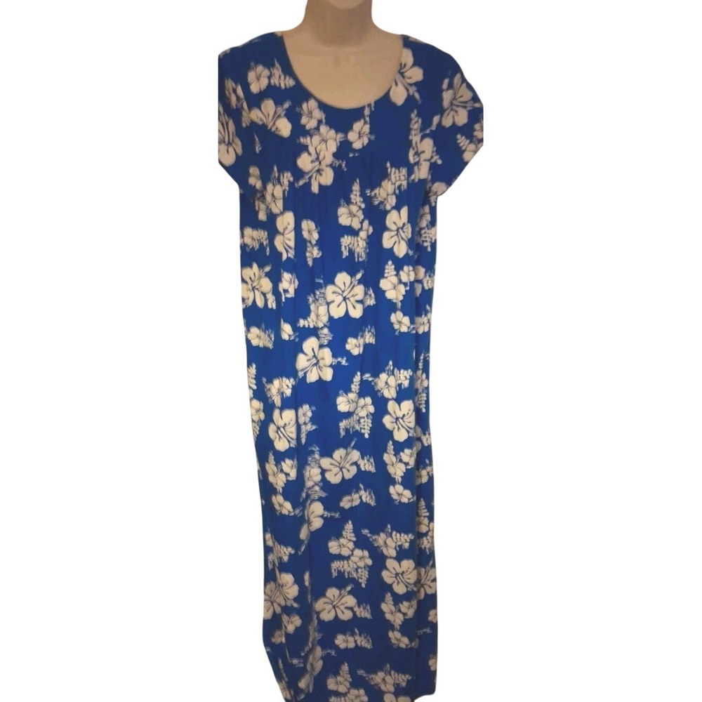 Ui Maikai Vintage Hawaiian Long Maxi Dress Made In Hawaii 60's 70's  Caftan S/M